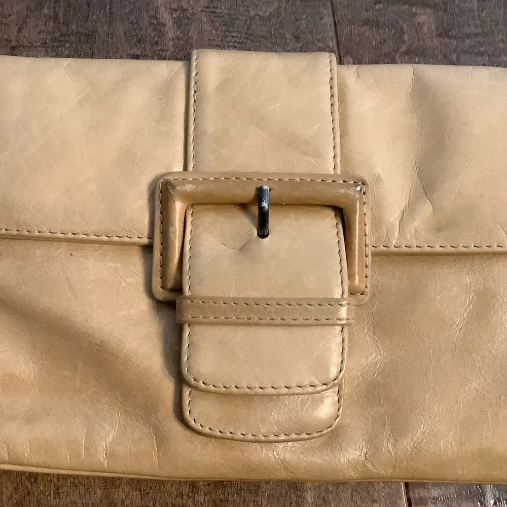 HOBO Elegant Mustard Yellow Vegan Leather Clutch Bag